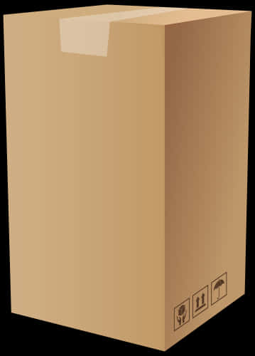 Cardboard Box Closed Flap PNG Image