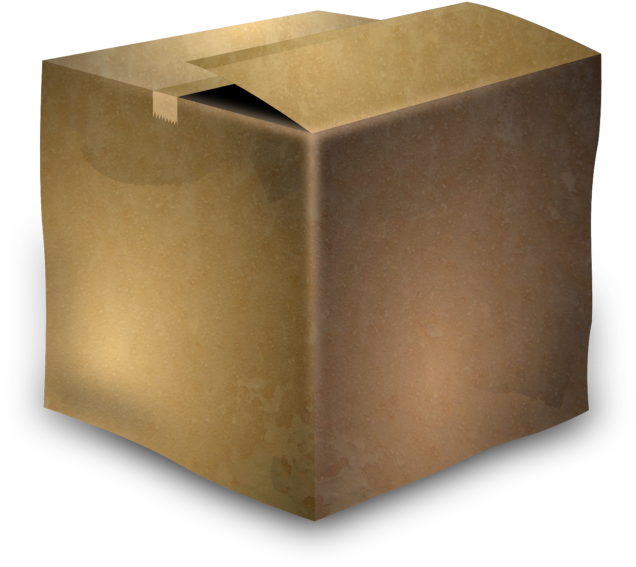 Cardboard Box Closed Top View PNG Image