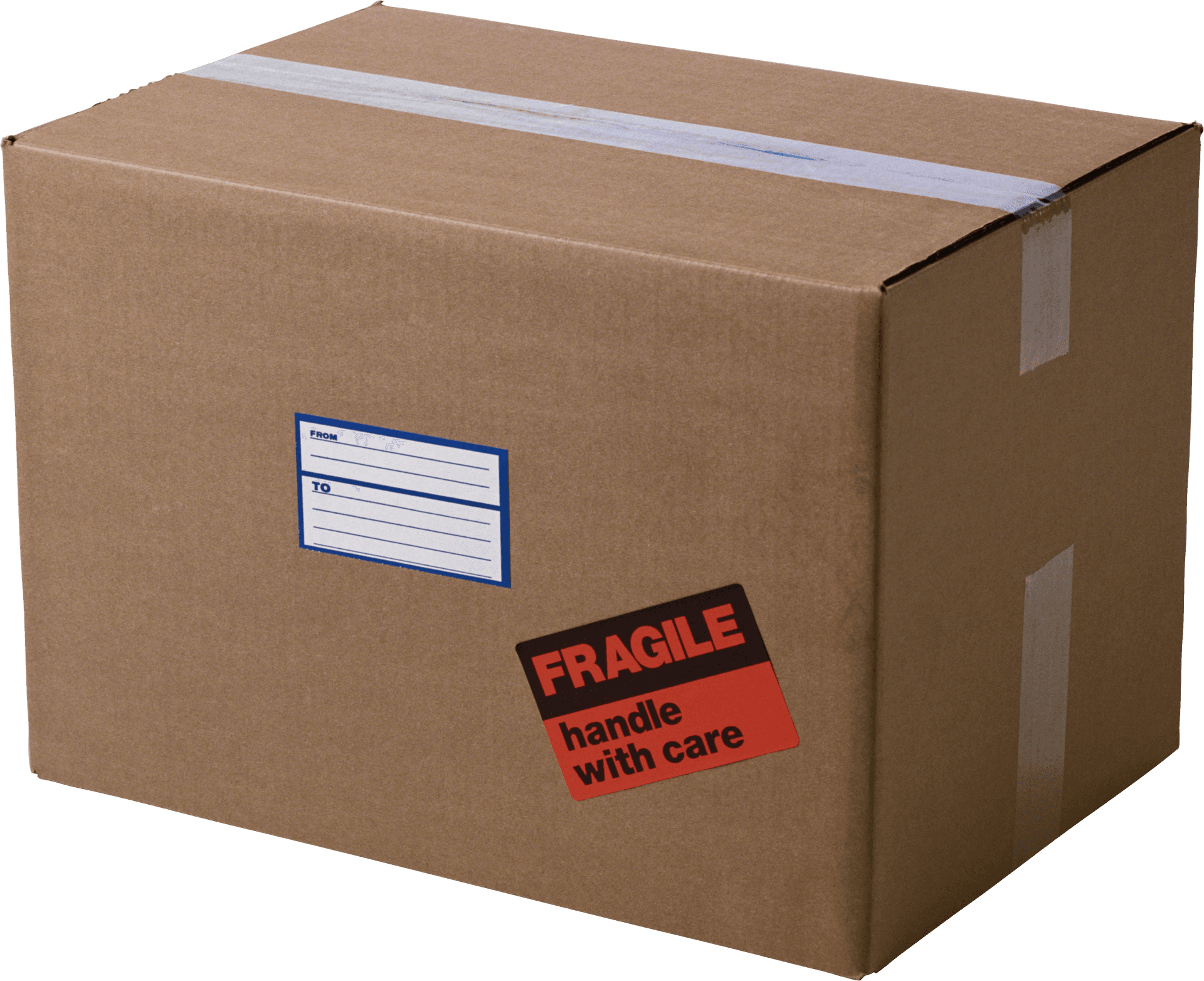 Cardboard Package Fragile Label PNG Image