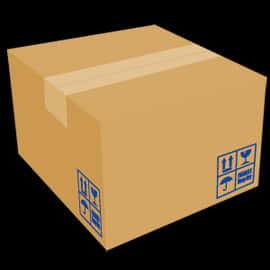 Cardboard Shipping Box Graphic PNG Image