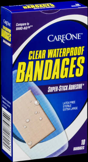 Care One Clear Waterproof Bandages Box PNG Image