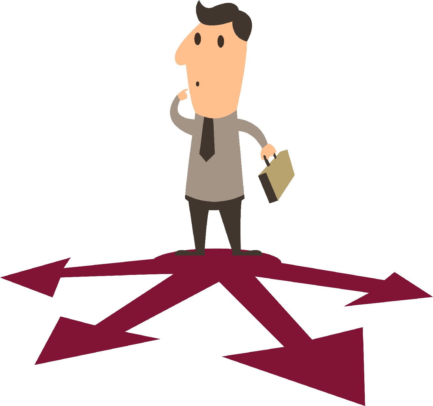 Career Decision Crossroads Concept PNG Image