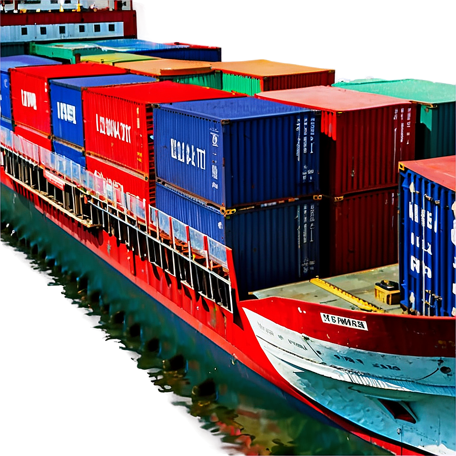 Cargo Ship With Containers Png Rba PNG Image