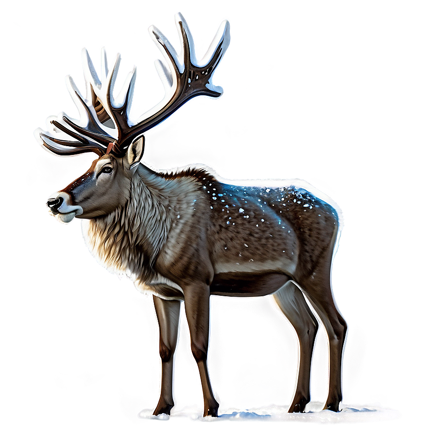 Caribou Standing In Snowstorm Png Ehd PNG Image