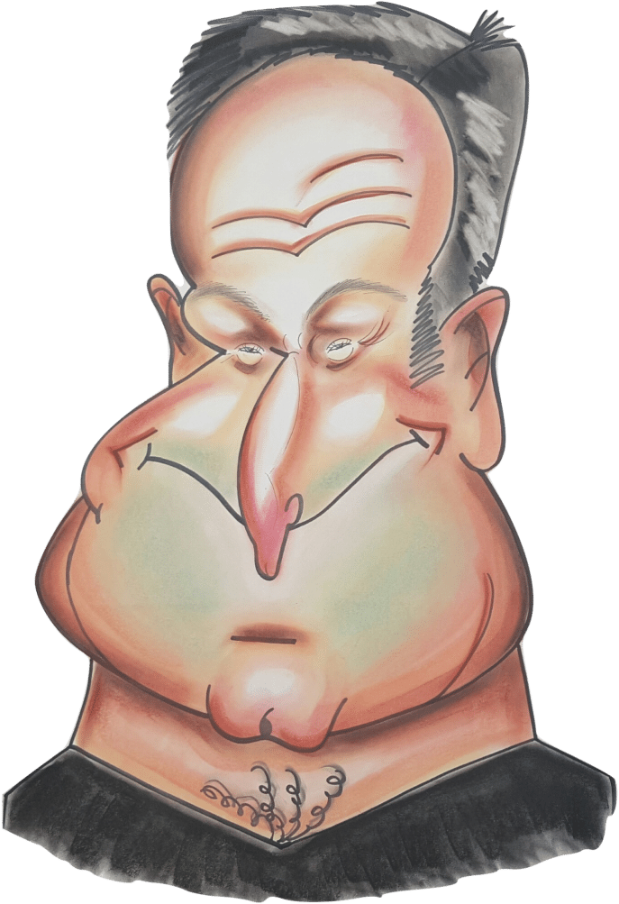 Caricatureof Manwith Prominent Features PNG Image