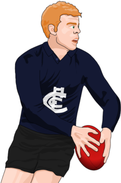 Carlton Football Player Illustration PNG Image