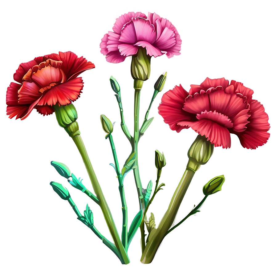 Carnation Flower Drawing Png Ovq72 PNG Image