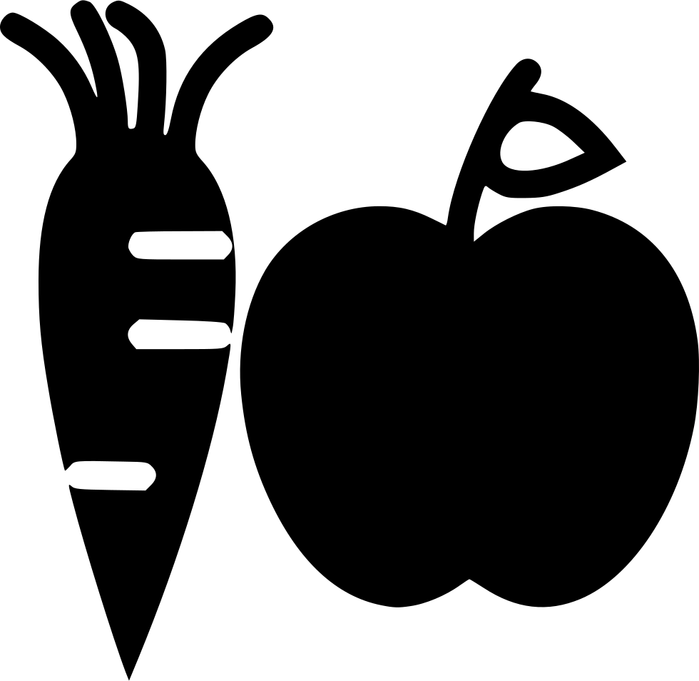 Carrotand Apple Silhouette PNG Image