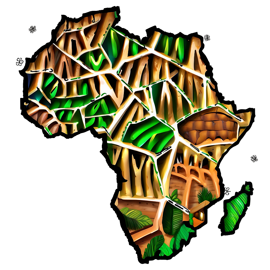 Cartoon Africa Outline Png 06262024 PNG Image