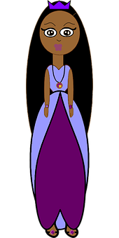 Cartoon African Princess Illustration PNG Image