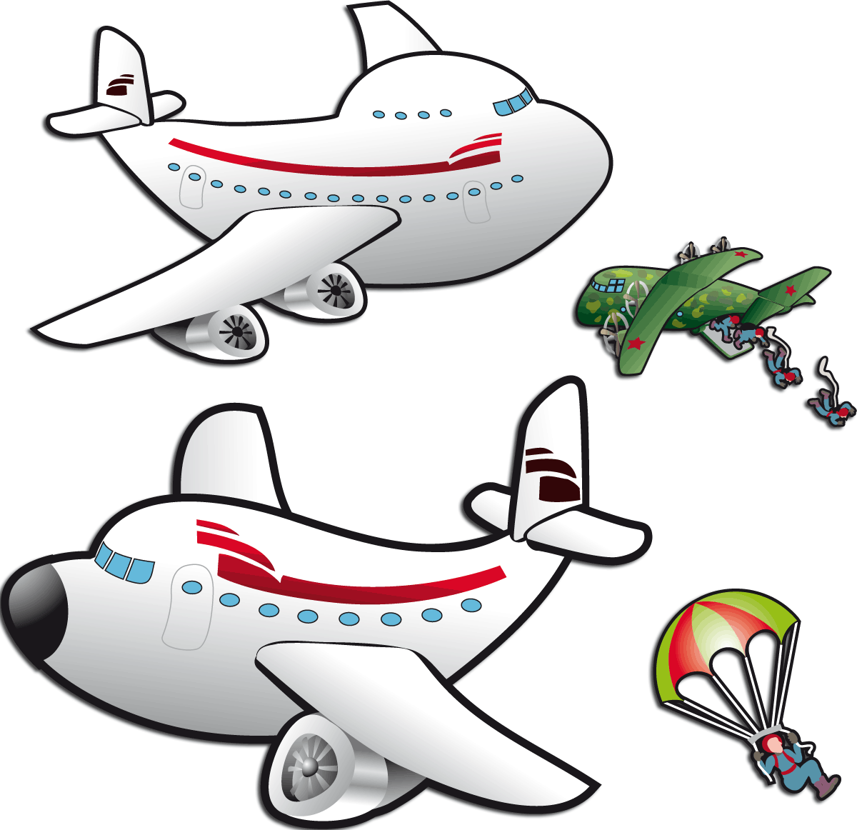 Cartoon Aircraft Collection PNG Image