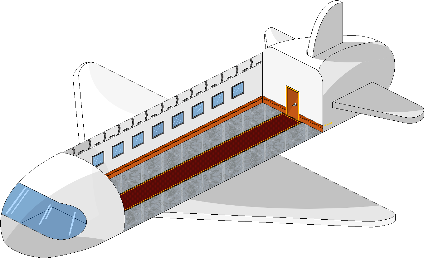 Cartoon Airplane Cutaway View PNG Image