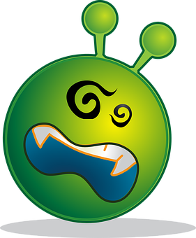 Cartoon Alien Emoji Graphic PNG Image