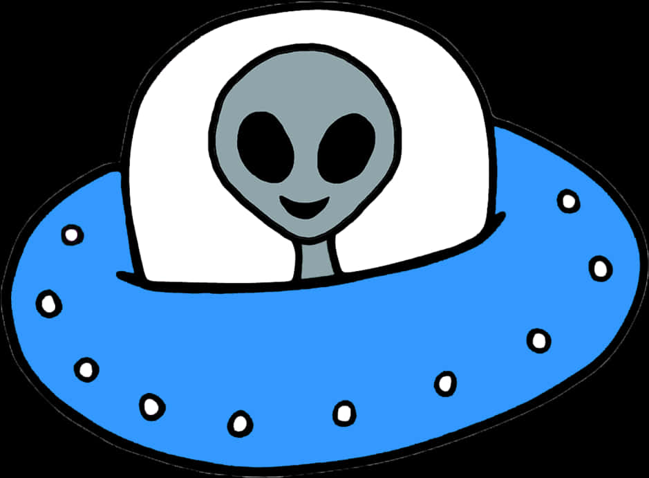 Cartoon Alien In U F O PNG Image