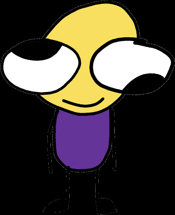 Cartoon Alien Smiling Character PNG Image