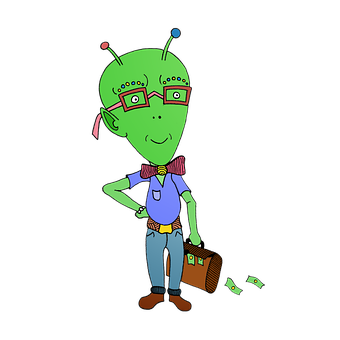 Cartoon Alien Traveler PNG Image