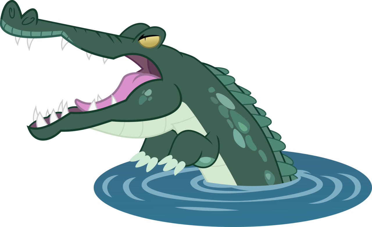 Cartoon Alligator In Water PNG Image