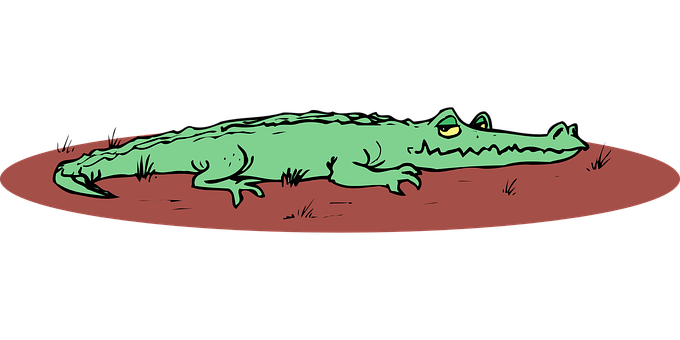 Cartoon Alligator Resting PNG Image