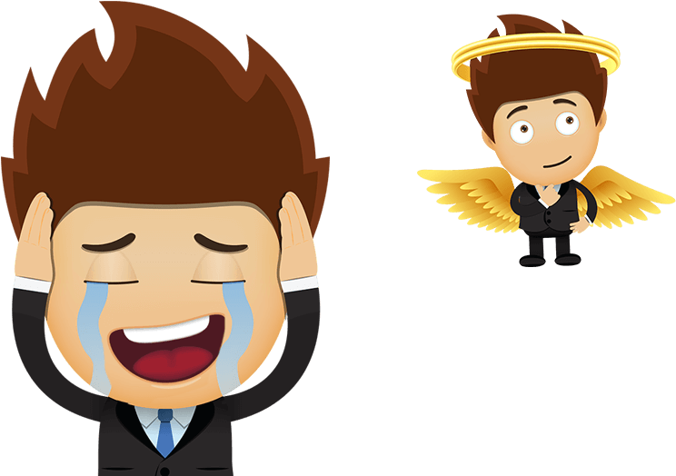 Cartoon Angeland Crying Character PNG Image