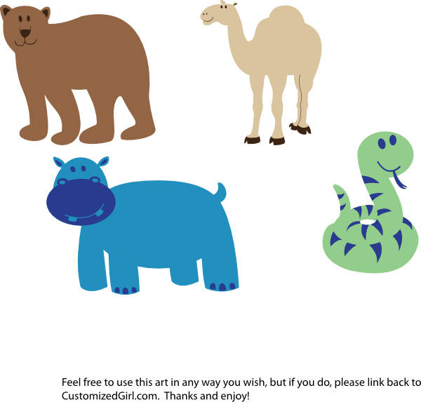 Cartoon Animals Collection PNG Image