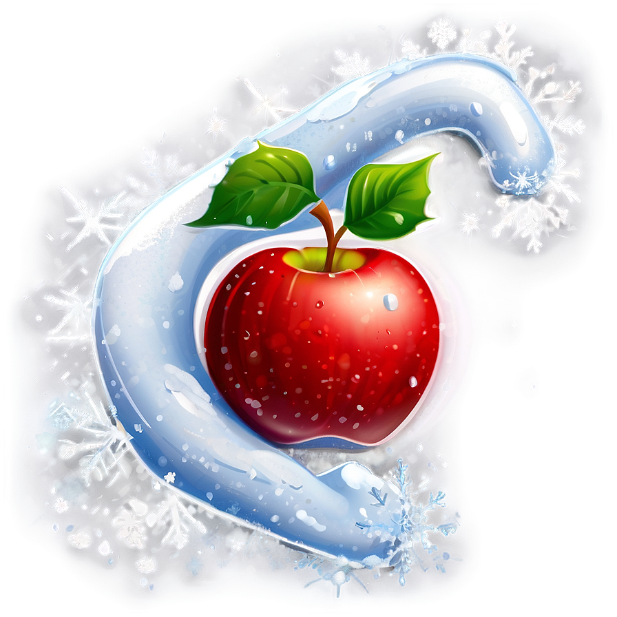 Cartoon Apple In Snow Png Adu15 PNG Image