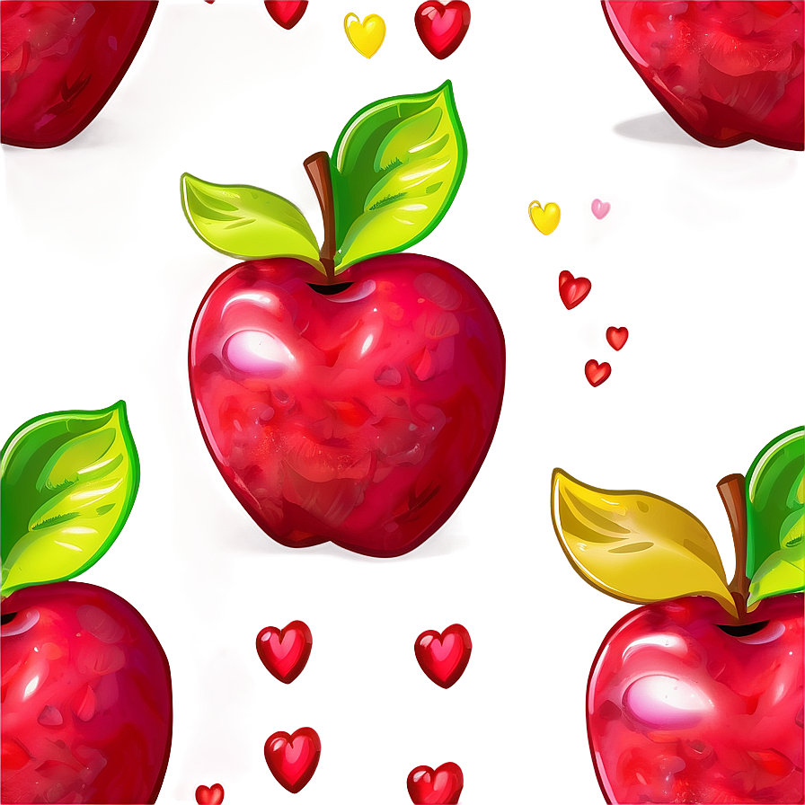 Cartoon Apple With Heart Png Vgi PNG Image