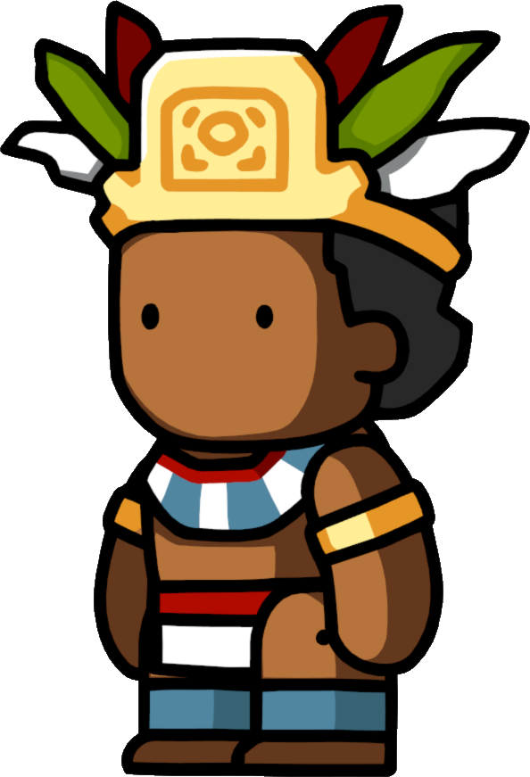 Cartoon Aztec Warrior Standing PNG Image