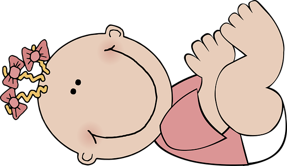 Cartoon Baby Girl Illustration PNG Image