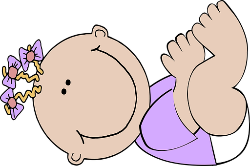 Cartoon Baby Girl Sleeping PNG Image