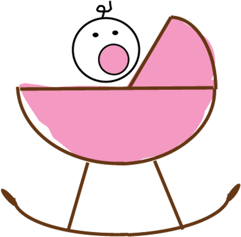 Cartoon Baby In Cradle.png PNG Image