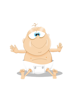 Cartoon Baby Sitting Happy PNG Image