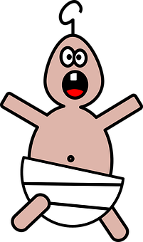 Cartoon Baby Surprised Expression PNG Image