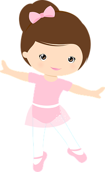 Cartoon Ballerina Girl PNG Image