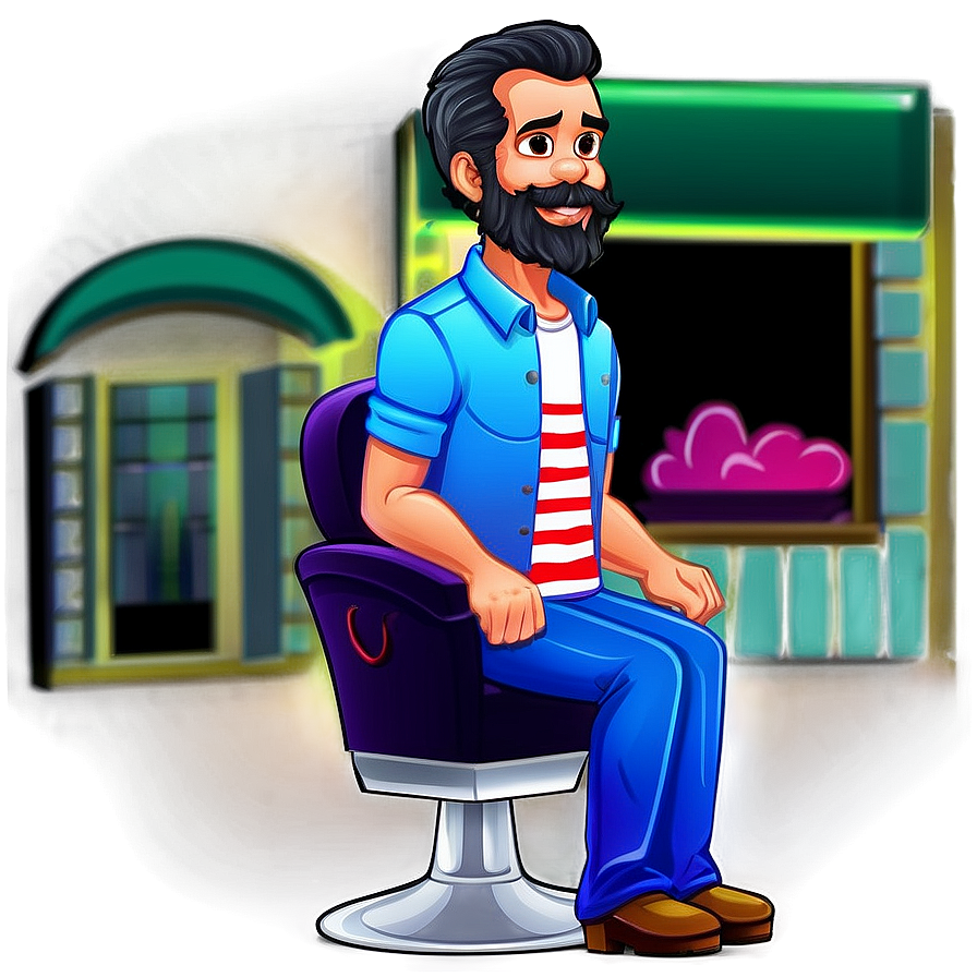 Cartoon Barber Figure Png Fug77 PNG Image