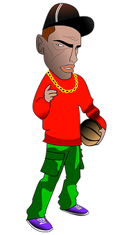 Cartoon Basketball Player Attitude PNG Image