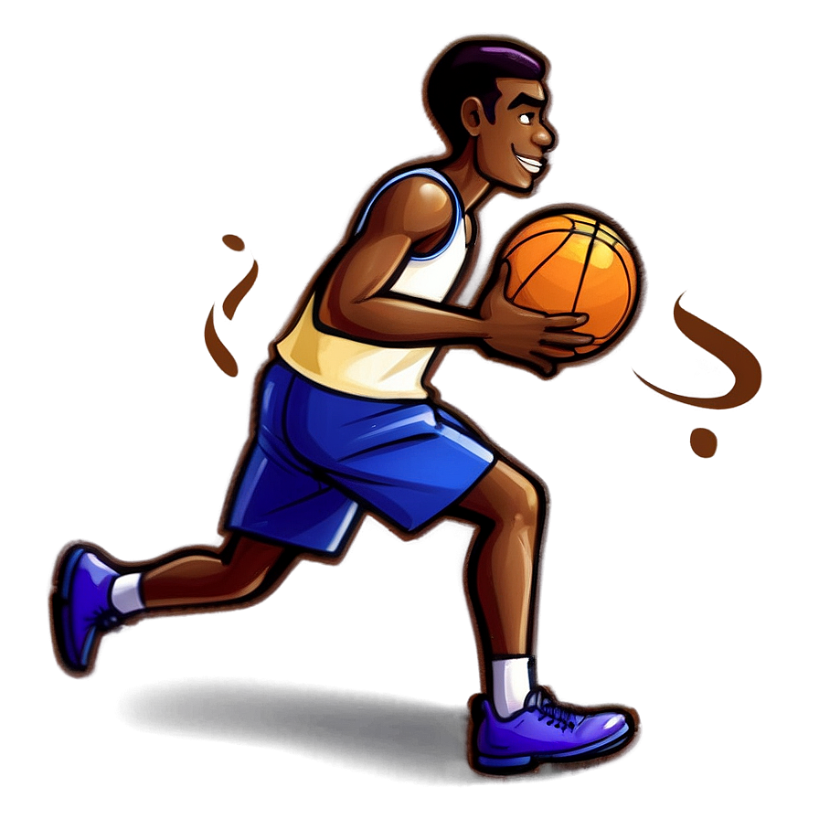 Cartoon Basketball Player Dribbling Png Jlr31 PNG Image