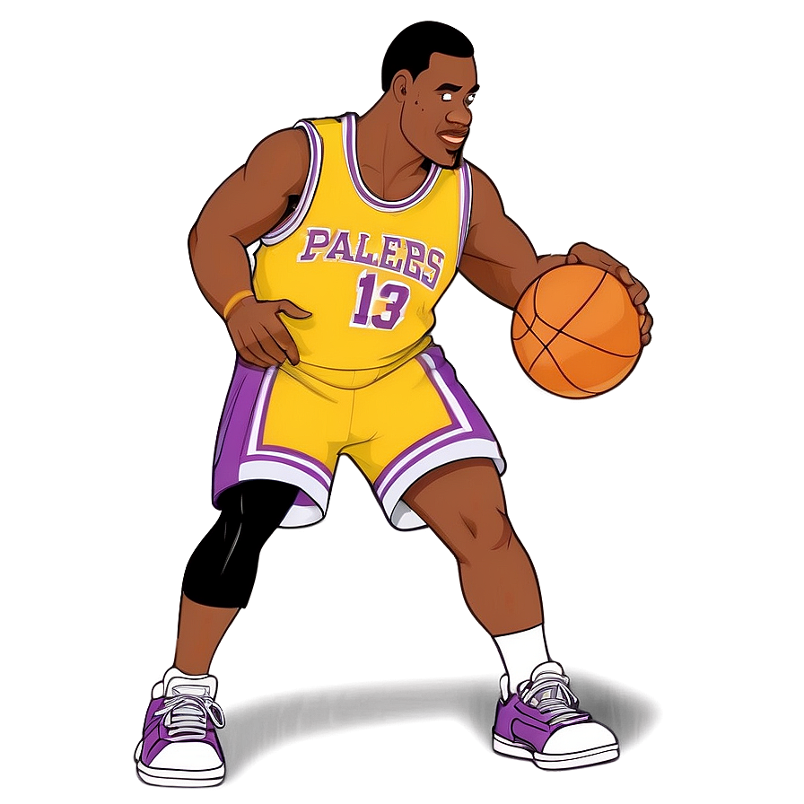 Cartoon Basketball Player Dribbling Png Kjl71 PNG Image