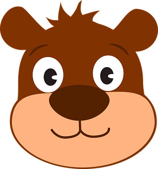 Cartoon Bear Face Graphic PNG Image