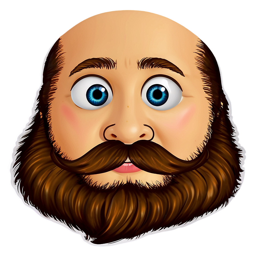 Cartoon Beard Stickers Png 06272024 PNG Image