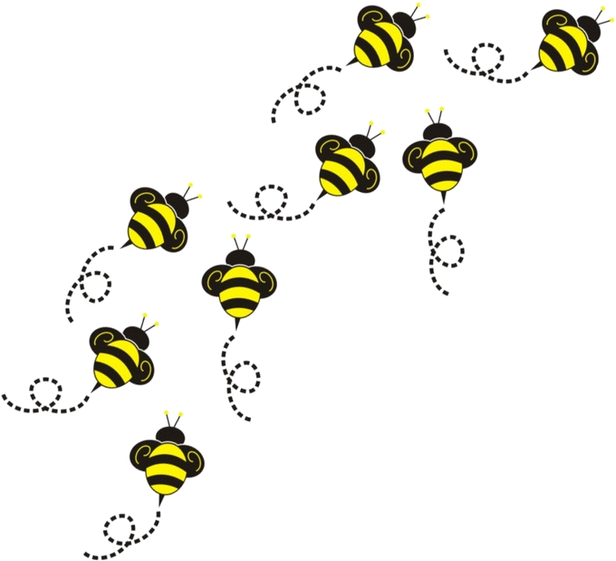 Cartoon Bee Flight Path Clipart PNG Image