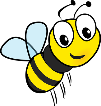 Cartoon Bee Smiling Graphic PNG Image