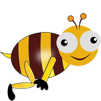 Cartoon Bee Smiling Graphic PNG Image