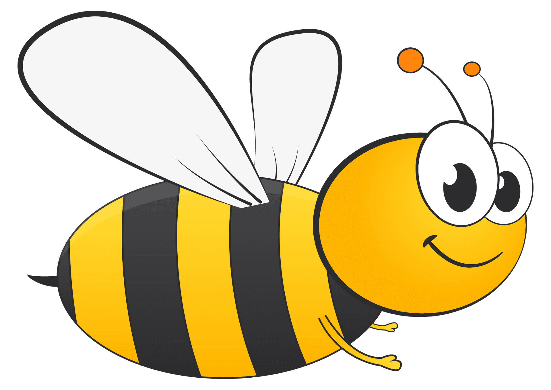 Cartoon Bee Smiling PNG Image