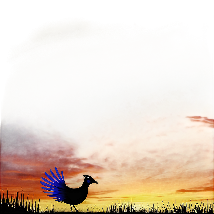 Cartoon Bird At Sunset Png Fah12 PNG Image