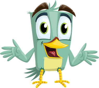 Cartoon Bird Gesture Happy PNG Image