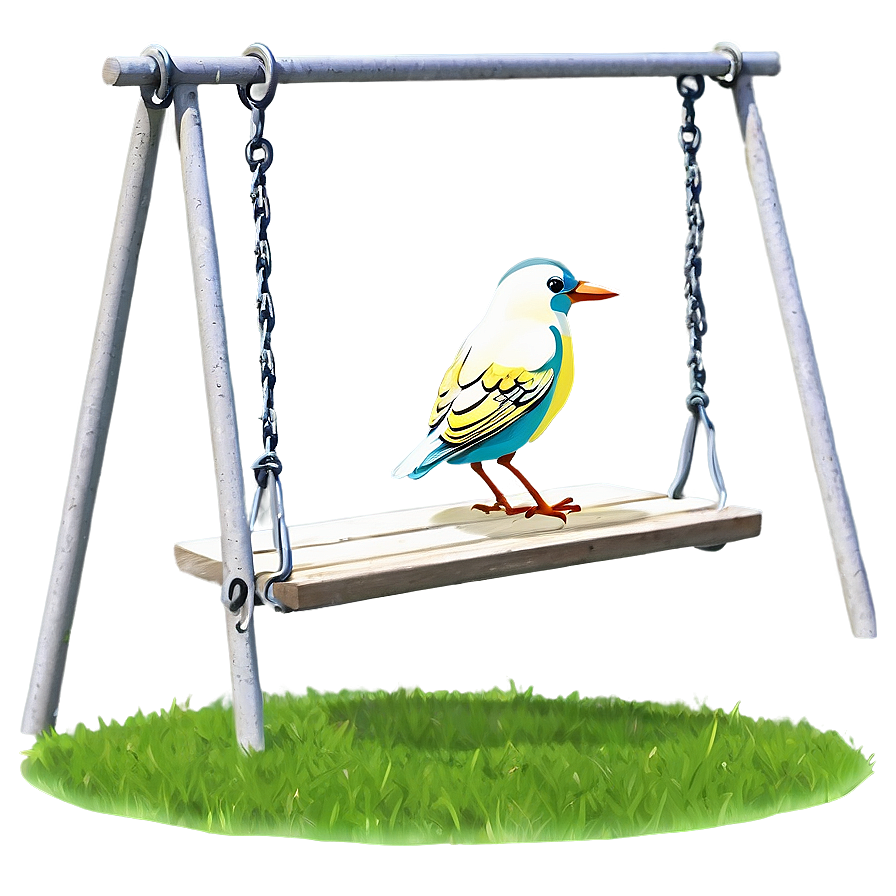 Cartoon Bird On Swing Png 06202024 PNG Image