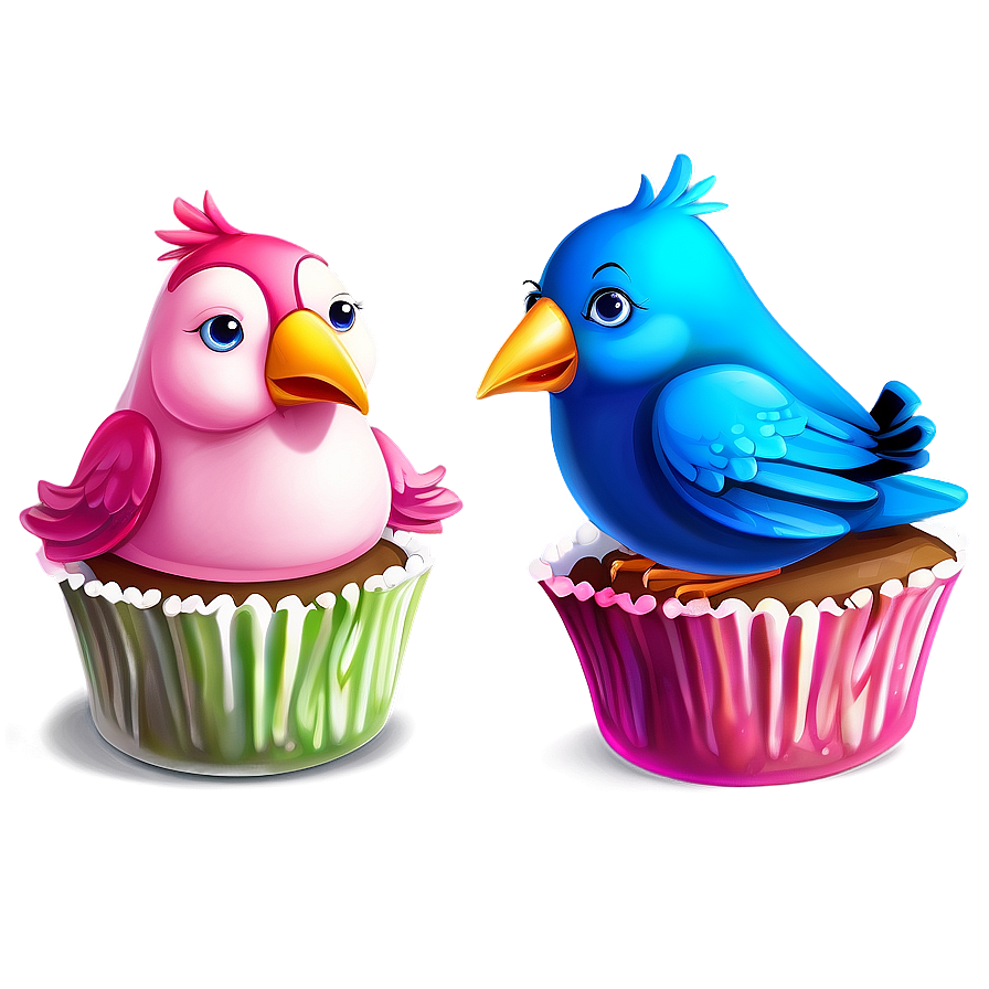 Cartoon Bird With Cupcake Png 49 PNG Image