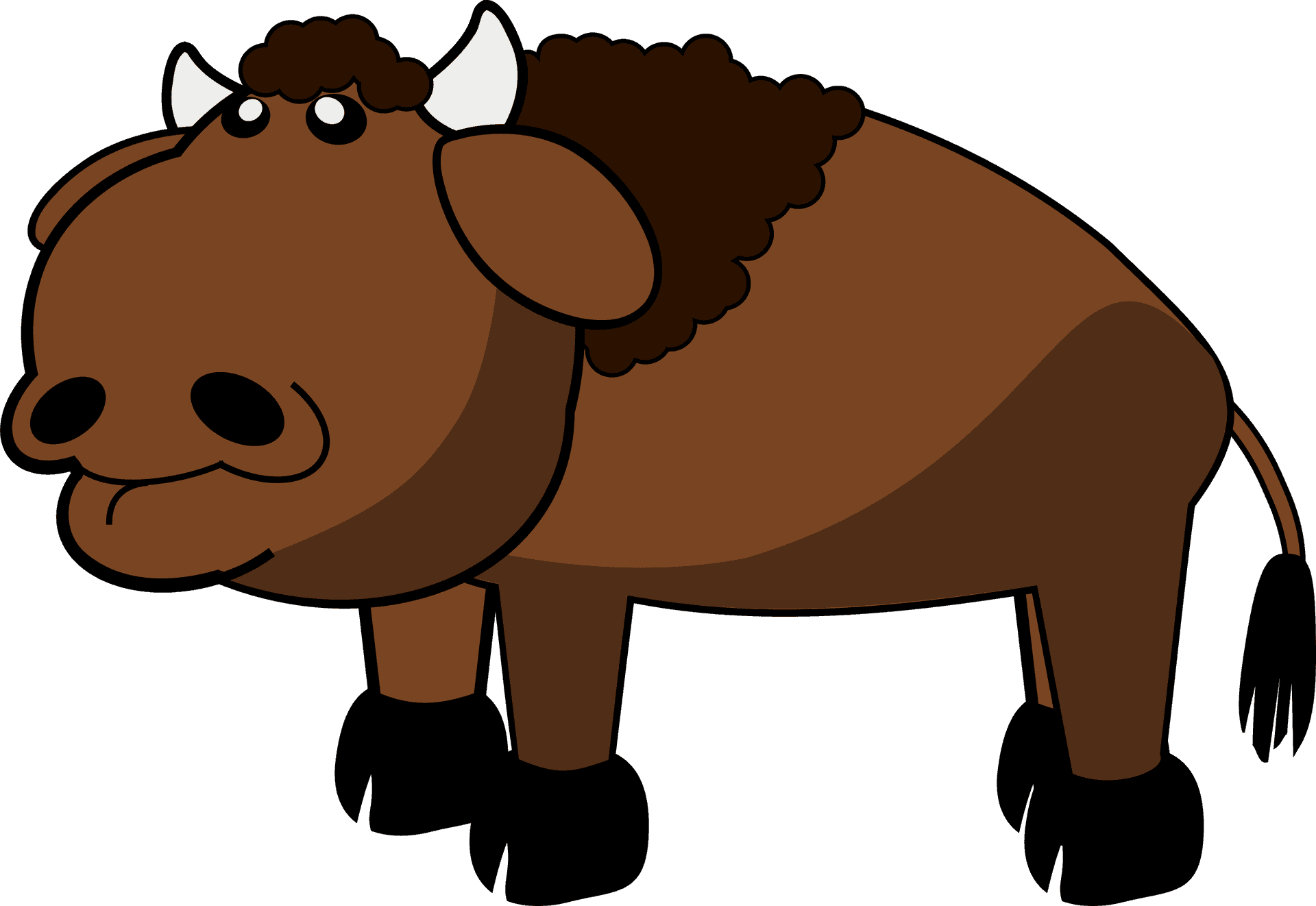 Cartoon Bison Illustration PNG Image