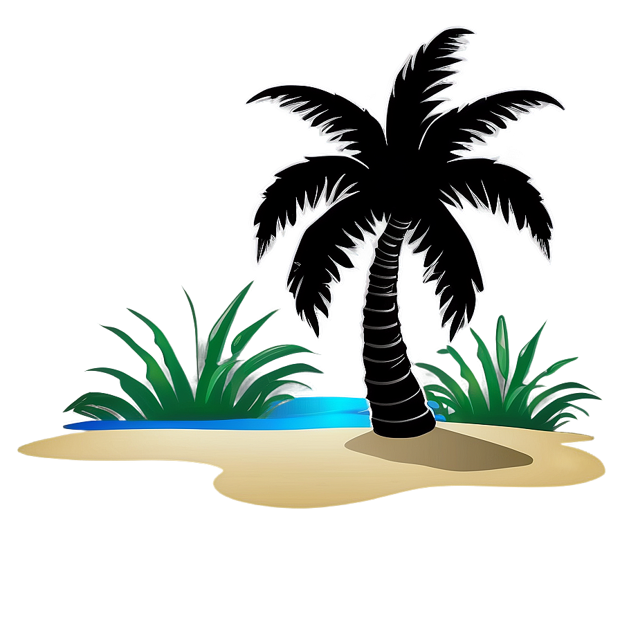 Cartoon Black Palm Tree Png 06262024 PNG Image