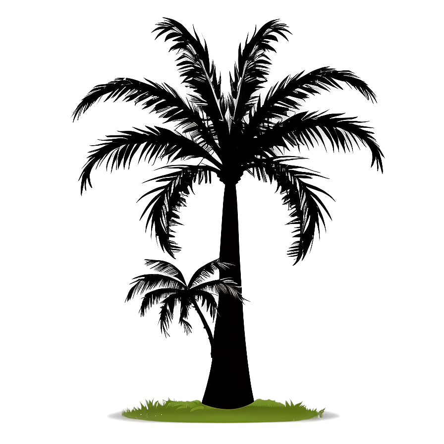 Cartoon Black Palm Tree Png 06262024 PNG Image